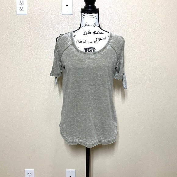 Anthropologie Jane and Delancey green top cold shoulder top size S - Picture 2 of 16